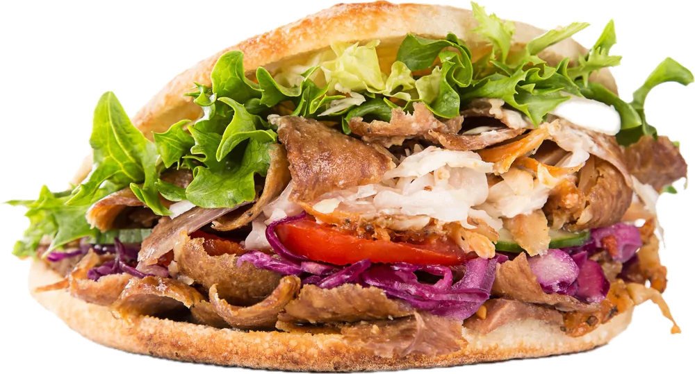 Frischer Drehspieß im Fladenbrot